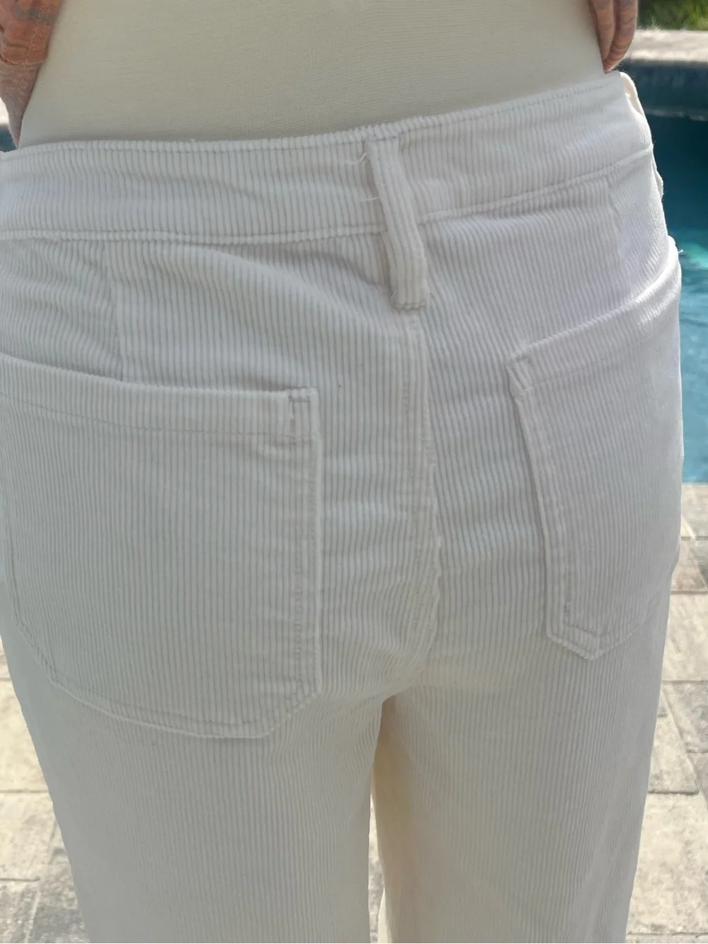 LASCANA Cream Corduroy Style Jeans Size 6 - Picture 6 of 10